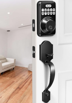 Zowill Electronic Keypad Deadbolt Door Lock Set Matte Black DK01-H