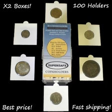 Self Adhesive Coin Flips Supersafe 2x2 50 x2 100 Holders Assorted Sizes USA Free