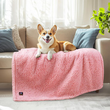 Waterproof Pet Blanket for Medium Large Dogs Soft Cat Sherpa Calming Thick Cover