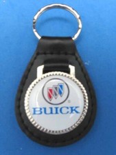 BUICK BLACK LEATHER KEYRING KEYFOB WHITE #003 WHITE