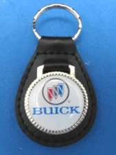 BUICK BLACK LEATHER KEYRING KEYFOB WHITE #003 WHITE