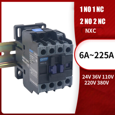 AC Contactor 6A - 225A Normally Open Normally Closed DIN Rail 24/36/110/220/380V