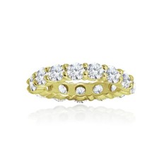 4mm Round-Cut Cubic Zirconia Gold Plated 925 Silver Eternity Band Ring, Size 7