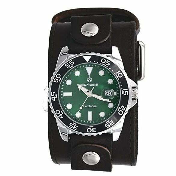 Diving Watch With Dark Brown Wide