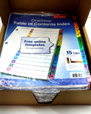 Binder Dividers Color Coded and Numbered Full Case 24 sets - 12 tabs per set