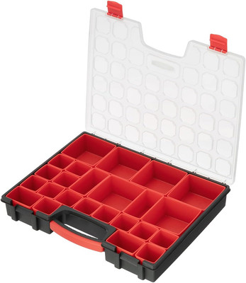 Hardware Organizer with 24 Removable Bins - Small Parts Storage Tool Box for Nut