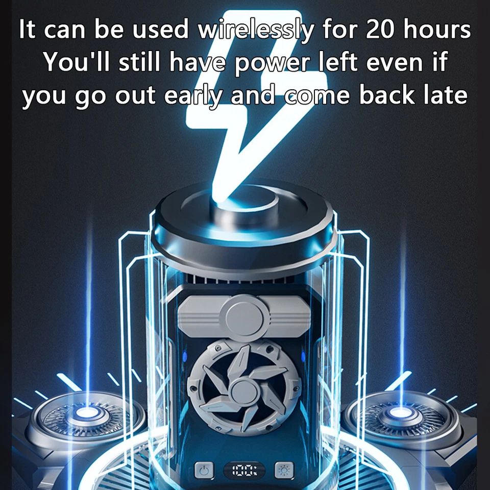 10000mAh Waist Clip Fan Outdoor Personal Portable Cooling Belt USB Rechargeable - image 2 of 4