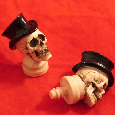 BAWDYPARTZ Top hat Skull Joint Protectors fits Radial Pin Pool Cue Billiards 2 peice TJP-E