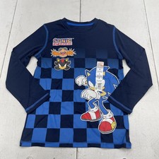 Sonic The Hedgehog Shirt Boys 6 Blue Long Sleeve Graphic Tee Eggman Shadow