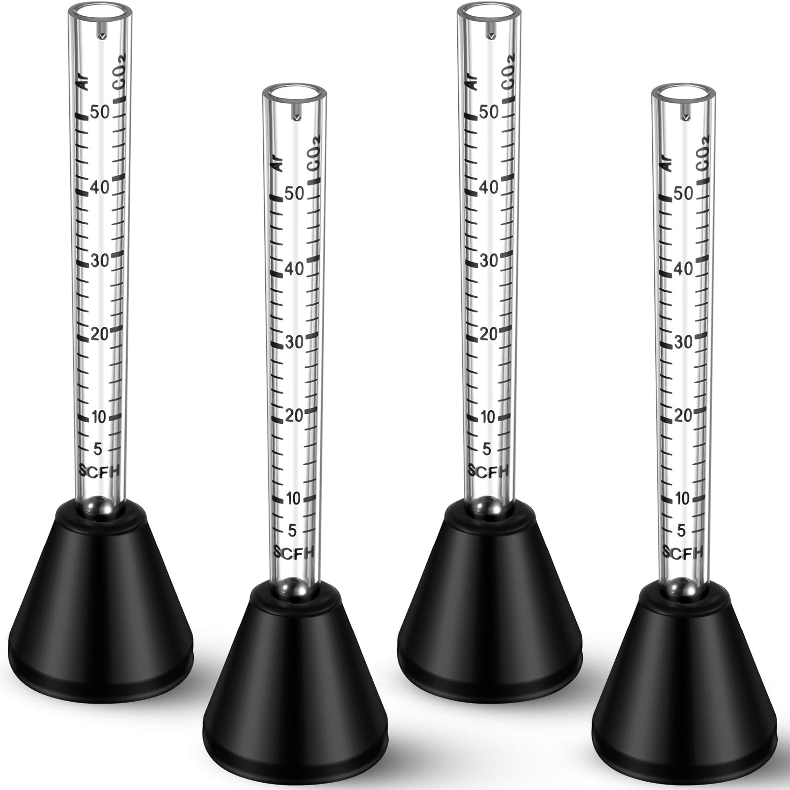 Saysurey 4 Pcs Gas Flow Meter Tester Argon CO2 Flowmeter...