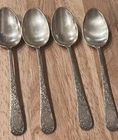 Vintage Floral Pattern by Gorham Sterling Silver Spoons Set of 4 Monogrammed 6”