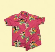   Pink Hawaiian button up shirt with tropical print  
