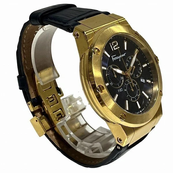 Reloj Pulsera Ferragamo SFEX00319 Cuarzo Cronógrafo Azul Marino Hombre Cuero Usado Foto 3 de 4