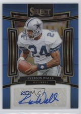 2023 Panini Select Signatures Light Blue Prizm 48/49 Everson Walls Auto 1l8x