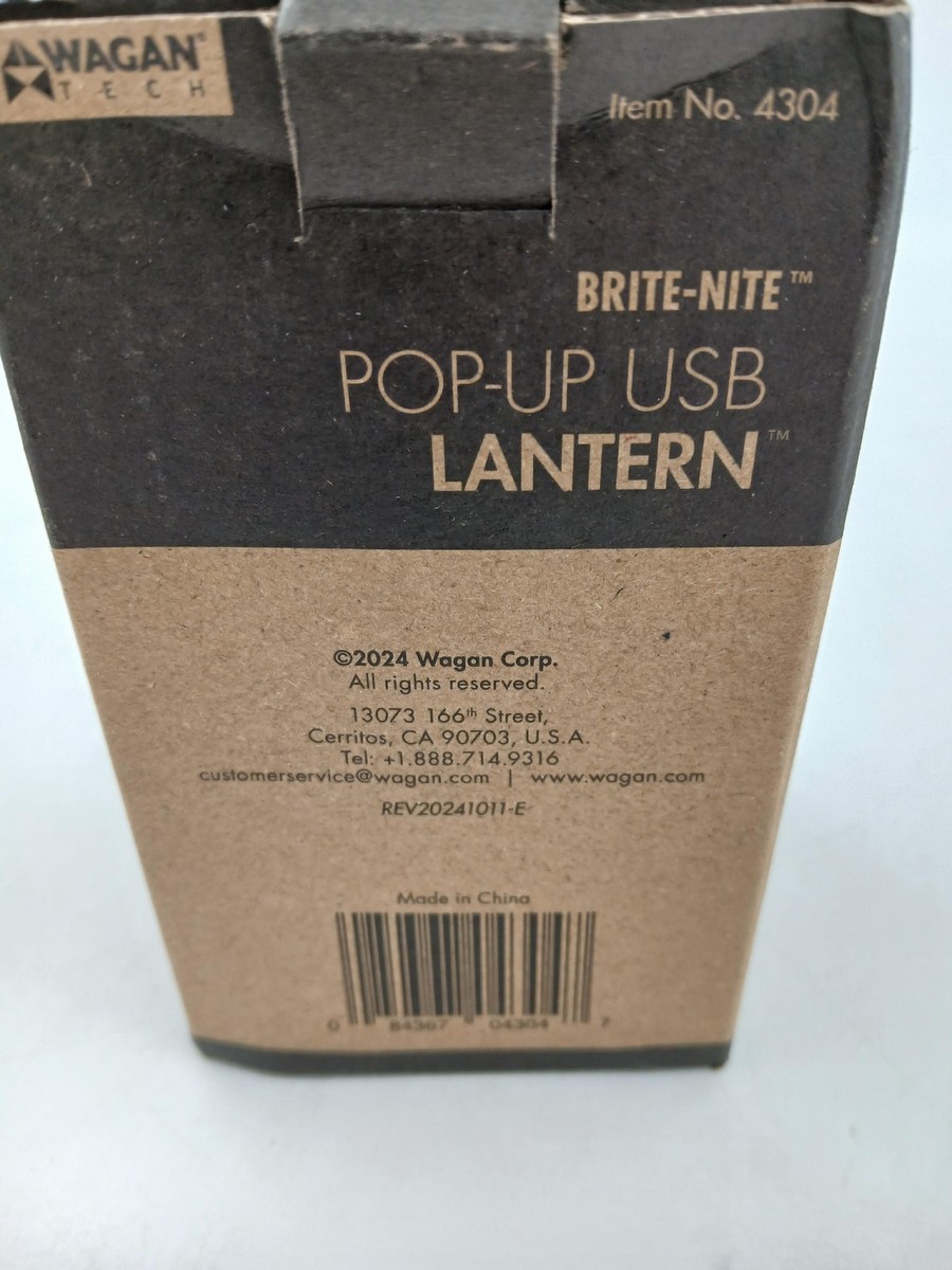 Wagan Tech Brite Nite Pop-Up USB Lantern 240 Lumens Gray 5 In 4304