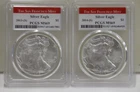 2013 S, 2014 S US Silver Eagle PCGS MS69 Red Label San Francisco