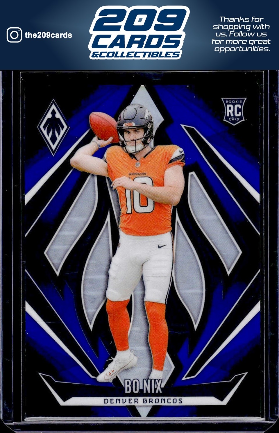 2024 Panini Phoenix #159 Bo Nix Blue Fade #/249 Denver Broncos