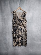 planet dress size 12, Beige And Black Floral Sleeveless Dress