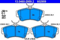 Bremsbelagsatz Scheibenbremse Ate 13.0460-2959.2 FüR Chrysler Cruiser Pt Crd