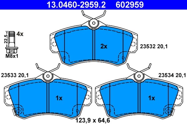 Bremsbelagsatz Scheibenbremse Ate 13.0460-2959.2 FüR Chrysler Cruiser Pt Crd-image