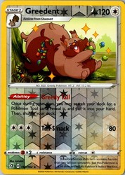 Greedent 152/192 Rebel Clash Reverse Holo Rare