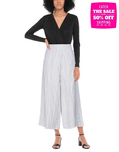 RRP €349 FORTE_FORTE Cropped Trousers Size 0 / XS Linen Blend Herringbone Frayed