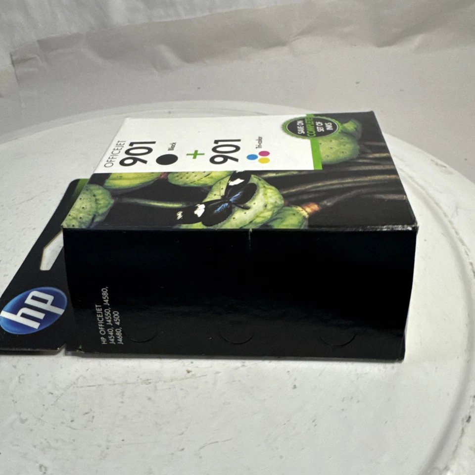 02/2014 Genuine HP 901 Black and Tri-color Ink Cartridges Combo Pack CN069FN OEM - Image 3 of 4