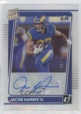 2021 Panini Clearly Donruss Rated Rookie Silver 9/10 Jacob Harris #90 Auto 0b2