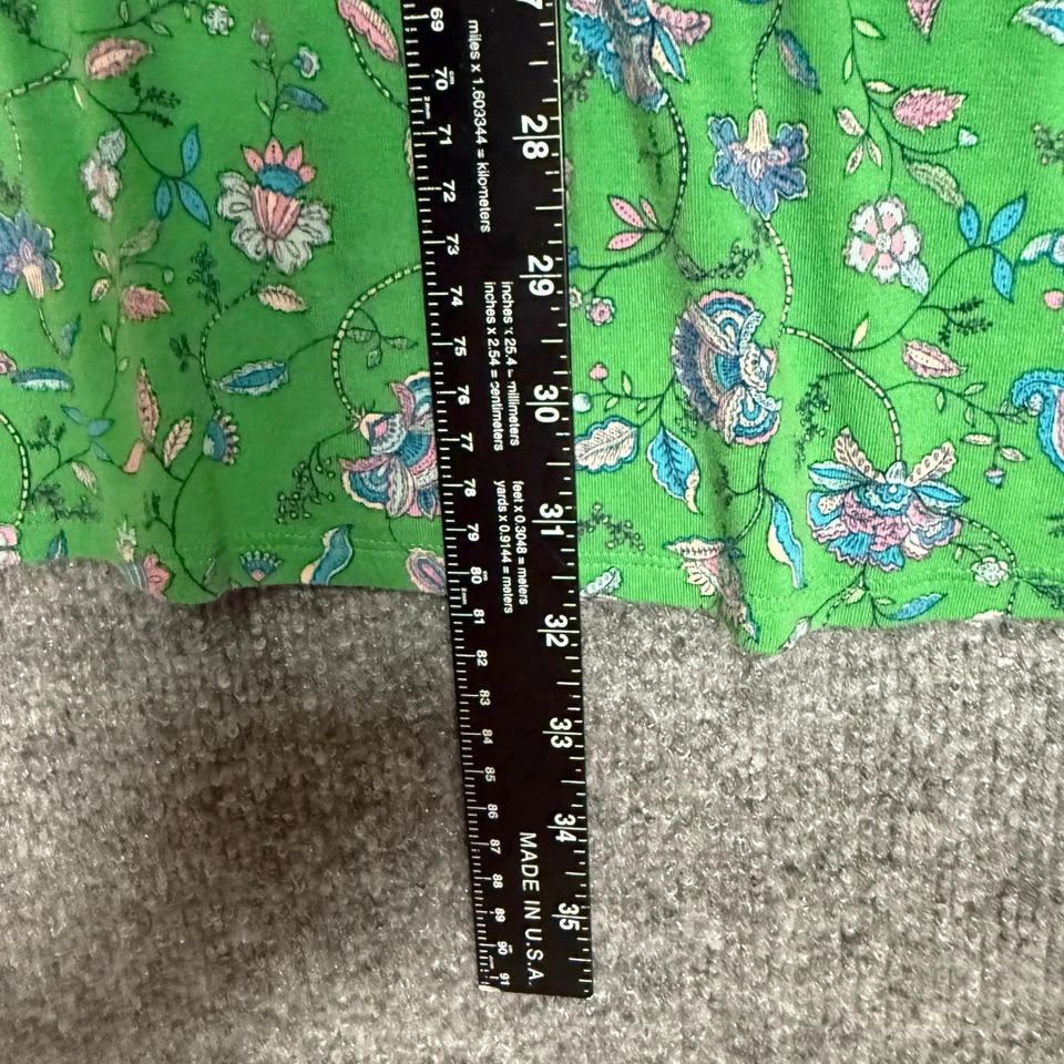 J Jill рубашка женщин 2 X зеленый Wearever коллекции цветочный принт туника верхний трапециевидный - Изображение 3 из 4