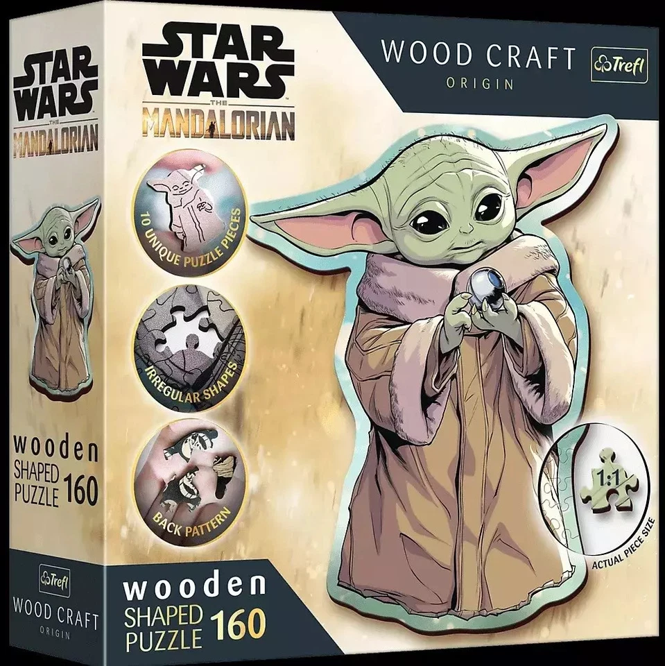 5900511201857 Puzzle 160el Wood Craft Star Wars Yoda pudełko Trefl 20185 Tr Tref - Bild 1 von 1