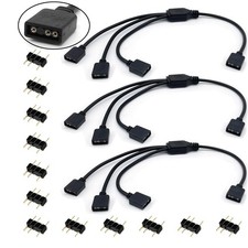 3-Pack 5V 3Pin ARGB 1-to-3 Female to Female Spliter Cables, Addressable RGB S...