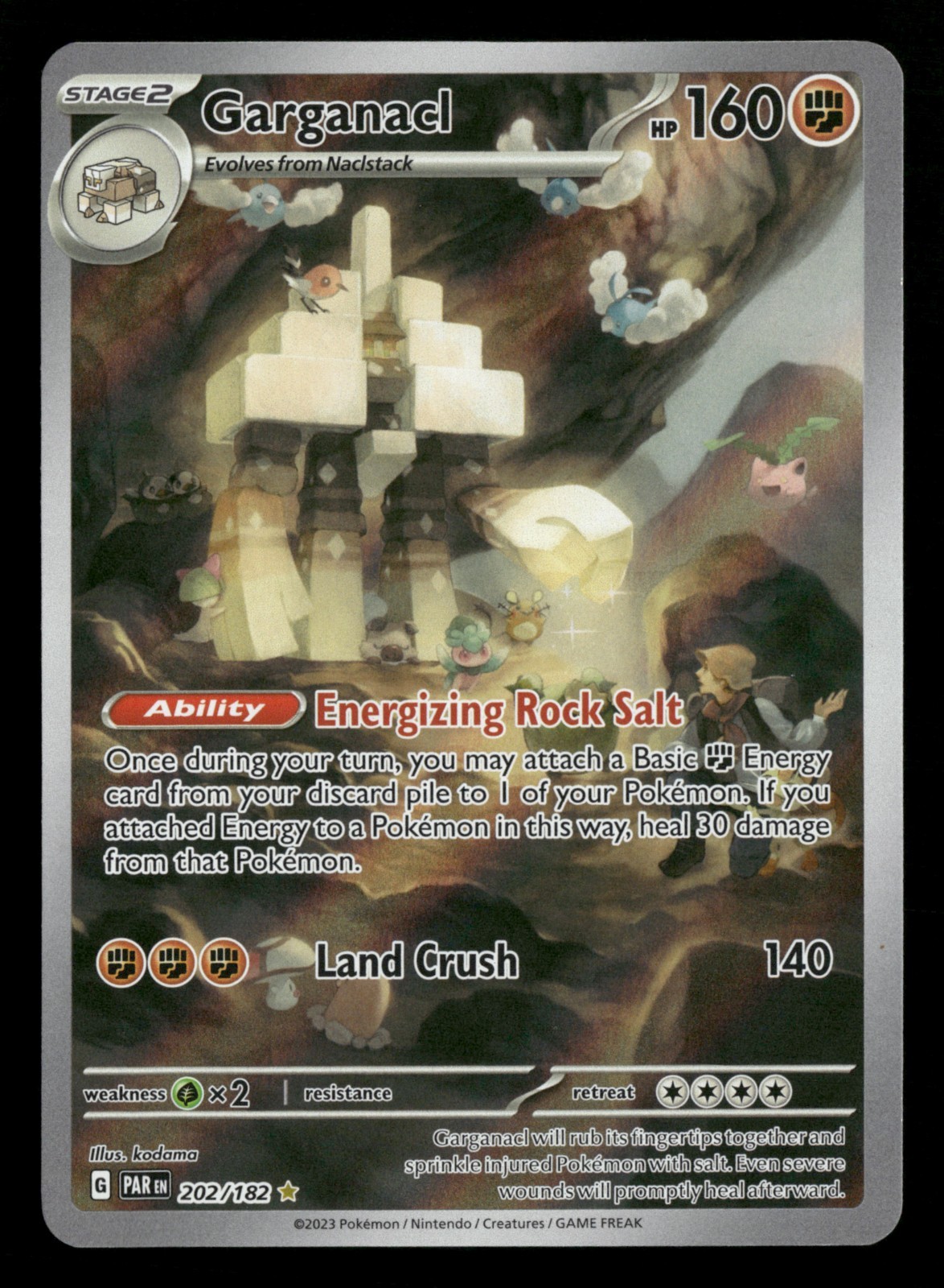 Garganacl - 202/182 - Illustration Rare - Paradox Rift - Pokemon Card - NM/M