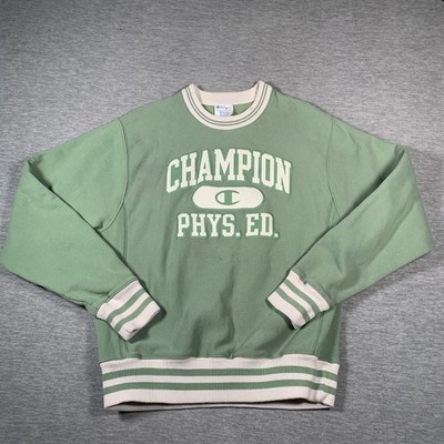 Champion Sweatshirt Mens Medium Green Reverse Weave Phys. Ed. Crewneck Pullover