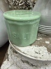 TableCraft Reproduction Jadeite Green Glass Salt Cellar