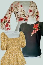 Three Pretty Summer Tops Size 8 New Look /Pretty Little Things /Select Bundle