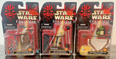 1998 Hasbro STAR WARS EPISODE 1 lot - Naboo/SITH/Tatooine Accessory Sets MIB