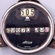 Vintage Antique Stewart Warner Gauge Speedometer Trip Odometer 75 Mph Model T