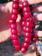 Old Cherry Red Translucent Prayer Beads 110g Faturan Color Misbaha Tasbih 33