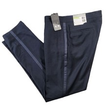 Alfani Slim-Fit Tuxedo Pants Mens 30x30 Stretch Navy Blue 135 NEW