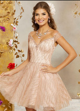 Rose Gold Morilee Dress Never Worn Size 4 Style 9510 - Half Off  Smoke Free Home