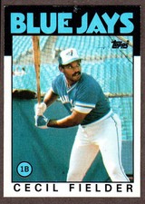 Cecil Fielder.  Blue Jays. 1986 Topps Rookie Card #386