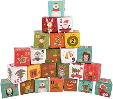 Christmas Advent Calendar 2024, DIY 24 Empty Christmas Countdown Box for Gift Wr