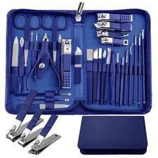 Manicure Set 30-Piece WOAMA Nail Clippers Pedicure Kit 30 piece set, Blue