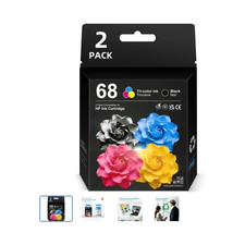 HP 68 Compatible Inkjet Ink Cartridge 2-Pack Tri-Color Black