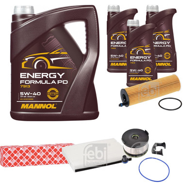 FEBI Inspektionspaket 8L MANNOL Energy Formula PD 5W-40 für Mercedes-Benz