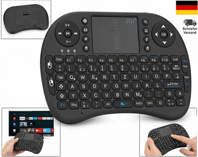 Rii i8 Mini Tastatur Wireless mit Touchpad, Smart TV Tastatur, Mini Keyboard für