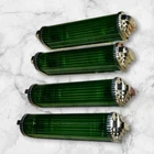 1 PC VINTAGE ART DECO BRASS AND GLASS ROD GREEN WALL SCONCE LIGHT SKYSCRAPER #24