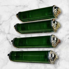 1 PC VINTAGE ART DECO BRASS AND GLASS ROD GREEN WALL SCONCE LIGHT SKYSCRAPER #24
