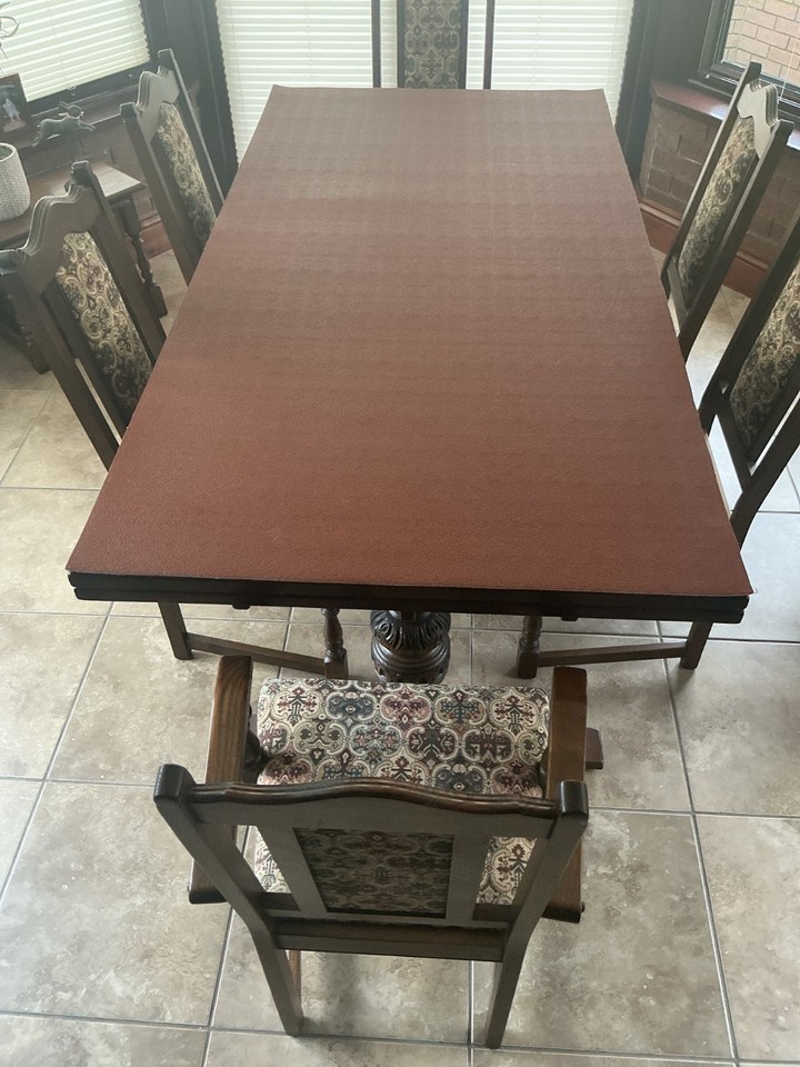 Old Charm Dining Room Rectangular Table And Six Chairs Exrendable | eBay UK