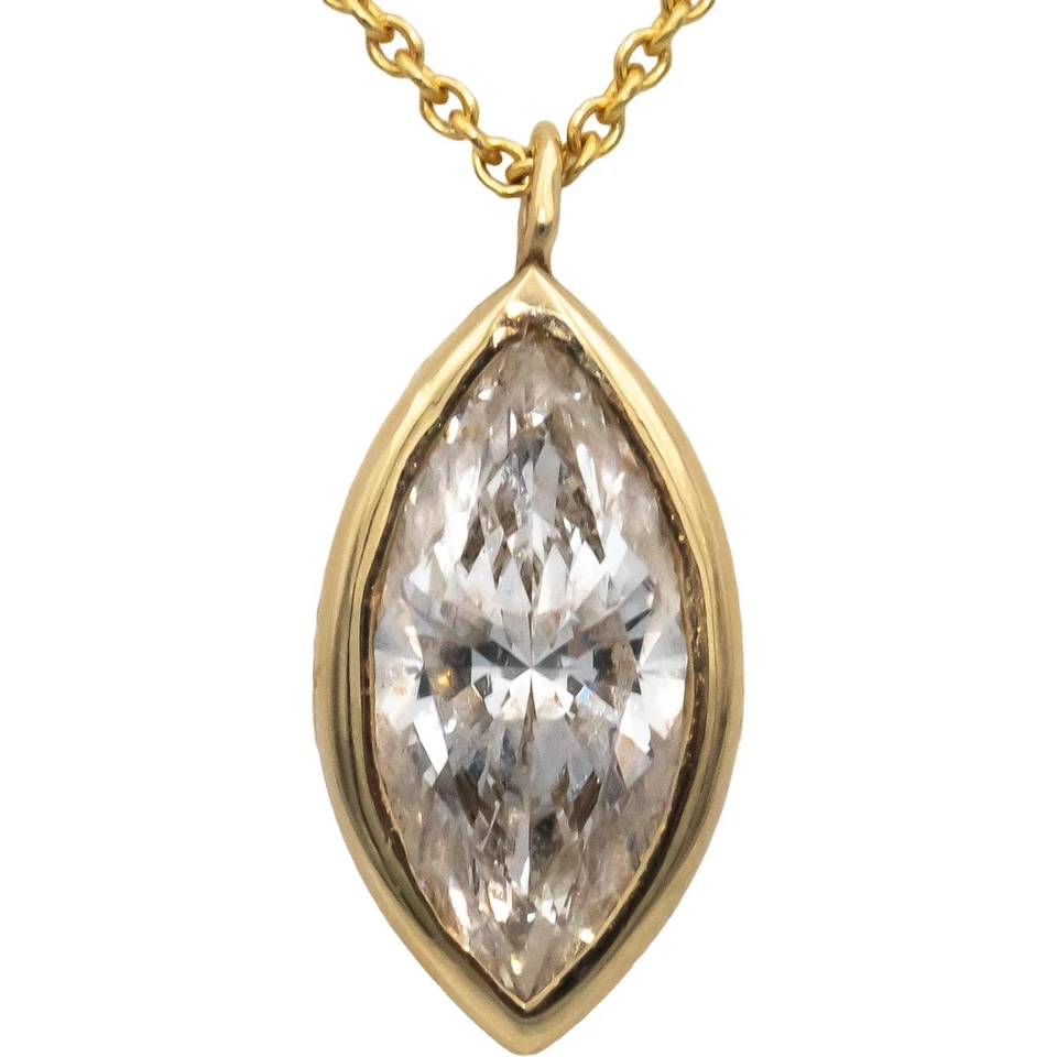 Collar colgante de diamantes cultivados en laboratorio marquesa VS1/E de oro de 14 k certificado IGI 2,09 QUILATES